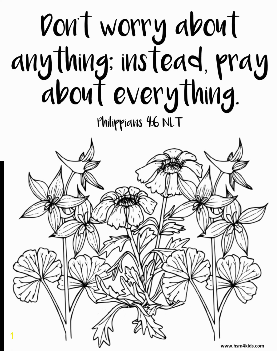 Philippians 4 4 Coloring Page Don T Worry About Anything Pray About Everything Free