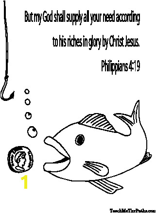 Philippians 4 4 Coloring Page Peter Pays His Taxes or God Supplies Our Needs Color Sheet