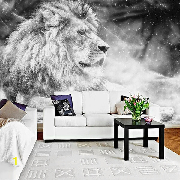 Photo Wall Murals Canada Custom Wallpaper Mural Black and White Animal Lion Papier Peint Mural 3d Living Room sofa Bedroom Background Decor Paper Canada 2019 From