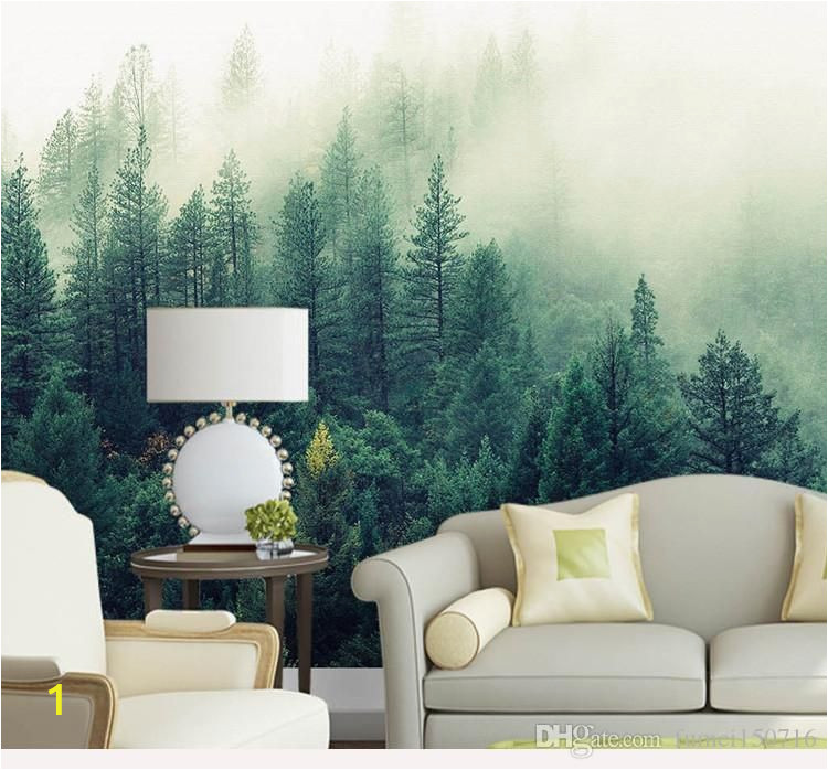 Photo Wall Murals Nature Custom 3d Papel Murals Nature Fog Trees forest Wallpaper 3d