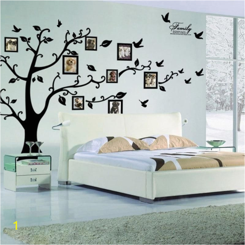 Picture Frame Wall Mural Family Diy Tree Flying Birds Tree Wall Stickers