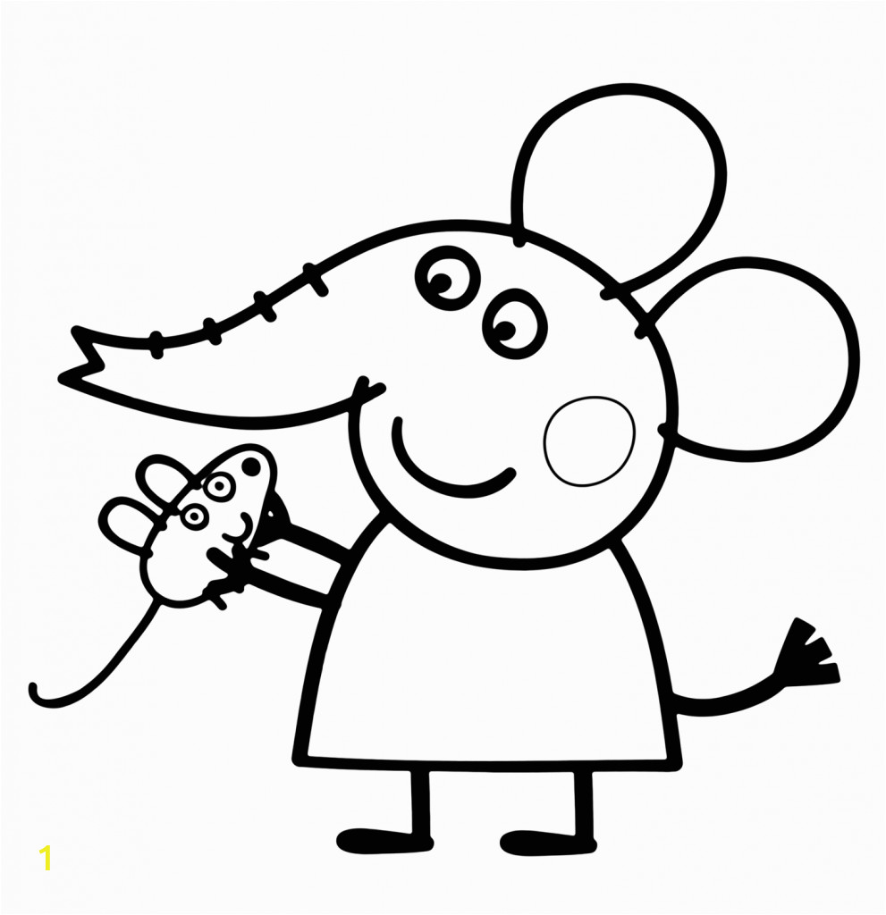 Piggie and Gerald Coloring Pages Emily Elephant In Peppa Pig Coloring Page