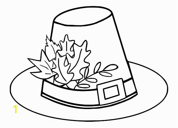 1d834ed830f3bc67c027b f77 pilgrim hat coloring page pilgrim hat with autumn leaves coloring 600 433