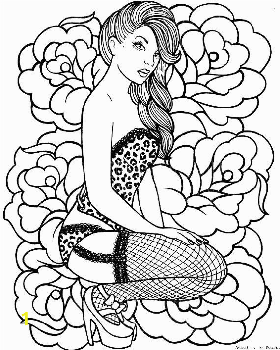 Pin Up Girl Coloring Pages Pin Auf Alles