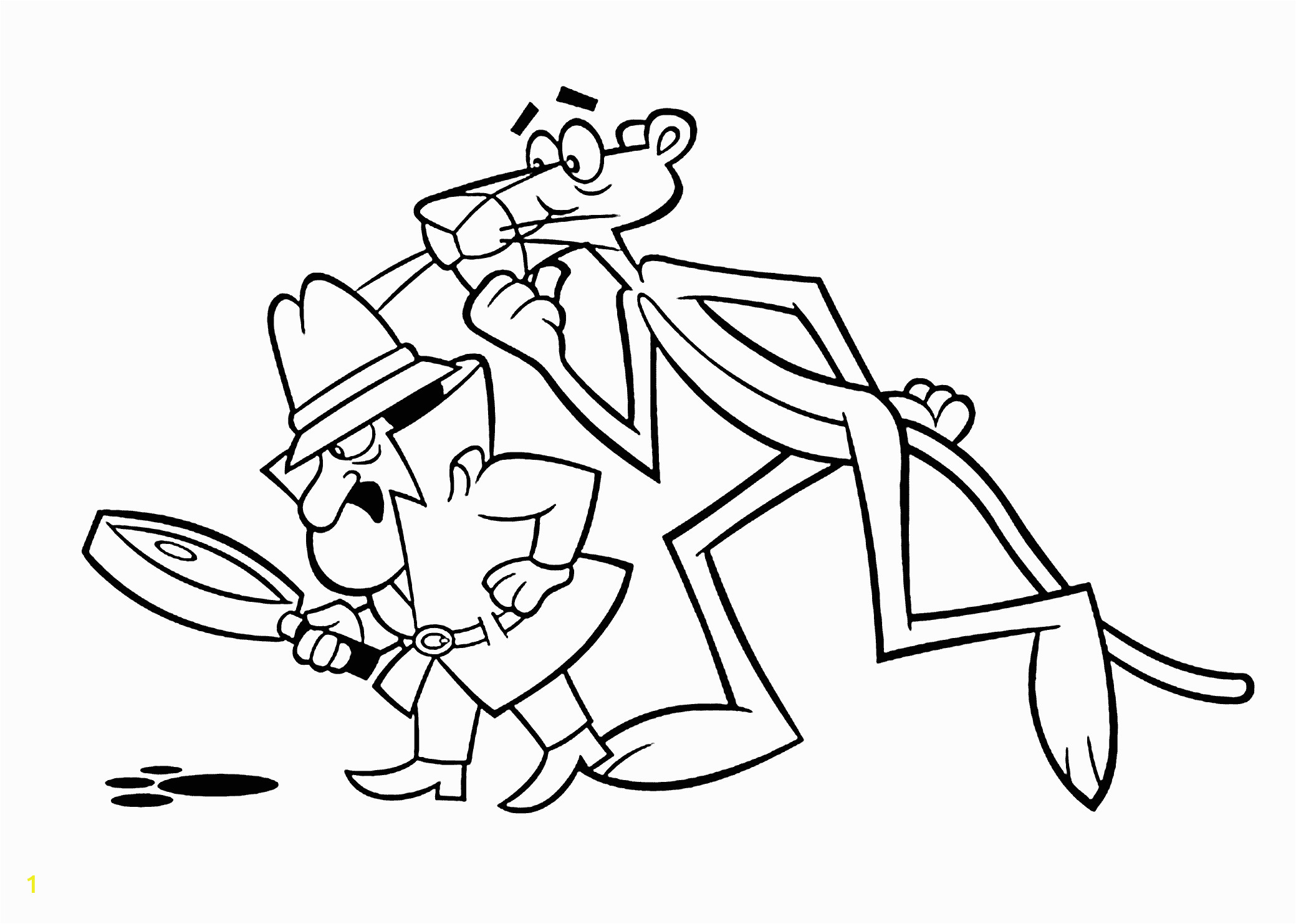 Pink Panther Coloring Pages Free Pink Panther and Detective Coloring Pages for Kids