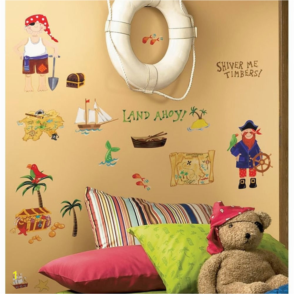 Pirate Map Wall Mural 45 New Treasure Hunt Wall Decals Pirates Bedroom Stickers Kids Room Decorations