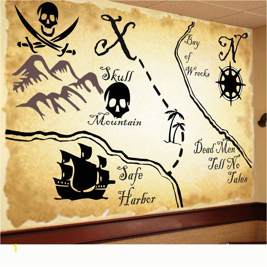 Pirate Treasure Map Wall Mural Map Mural Except I D Use the Map Of Neverland