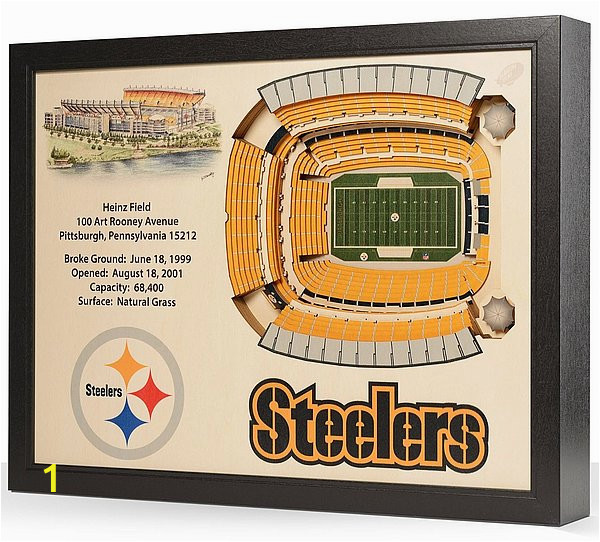 Pittsburgh Steelers Wall Murals Pittsburgh Steelers Wooden 25 Layer Stadiumview 3d Wall Art
