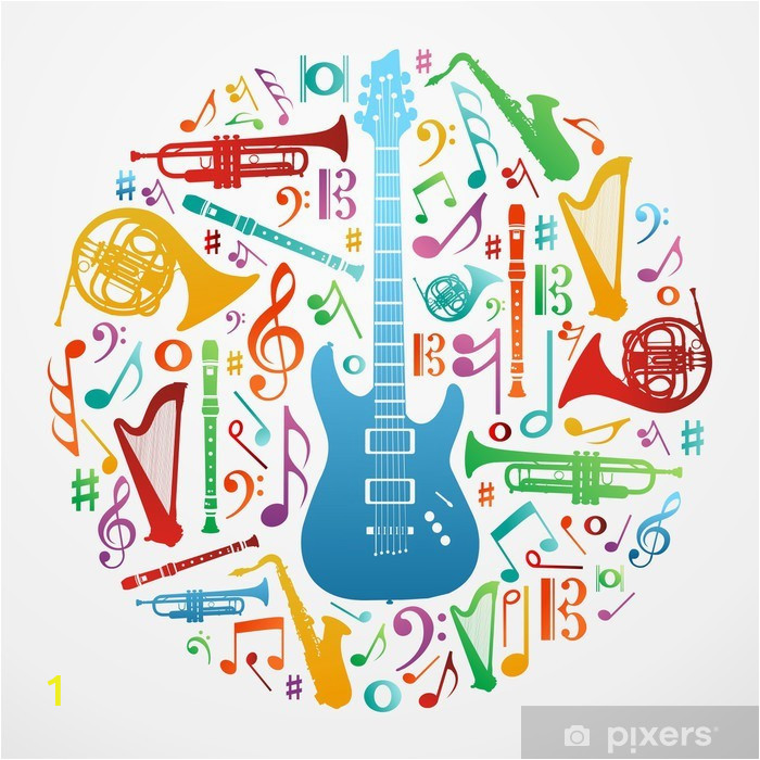 wall murals love for music concept illustration background