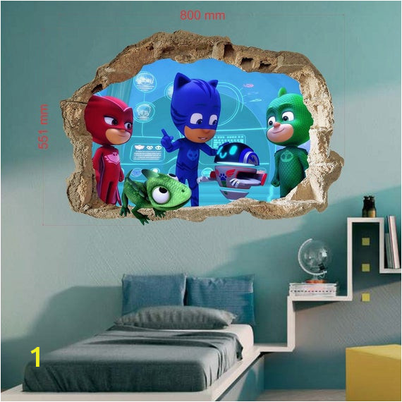 Pj Mask Wall Mural Pj Masks Wall Sticker Wall Decal Stickers Children Kids 3d Art Wall Decals 50cmx70cm Pj Masks Wall Decals Pj Masks Wall Decals