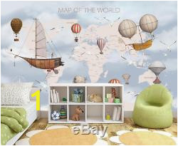 Kids World Map 3D Wallpaper Wall Mural Wall Sticker Removeable Self adhesive 4 04 th