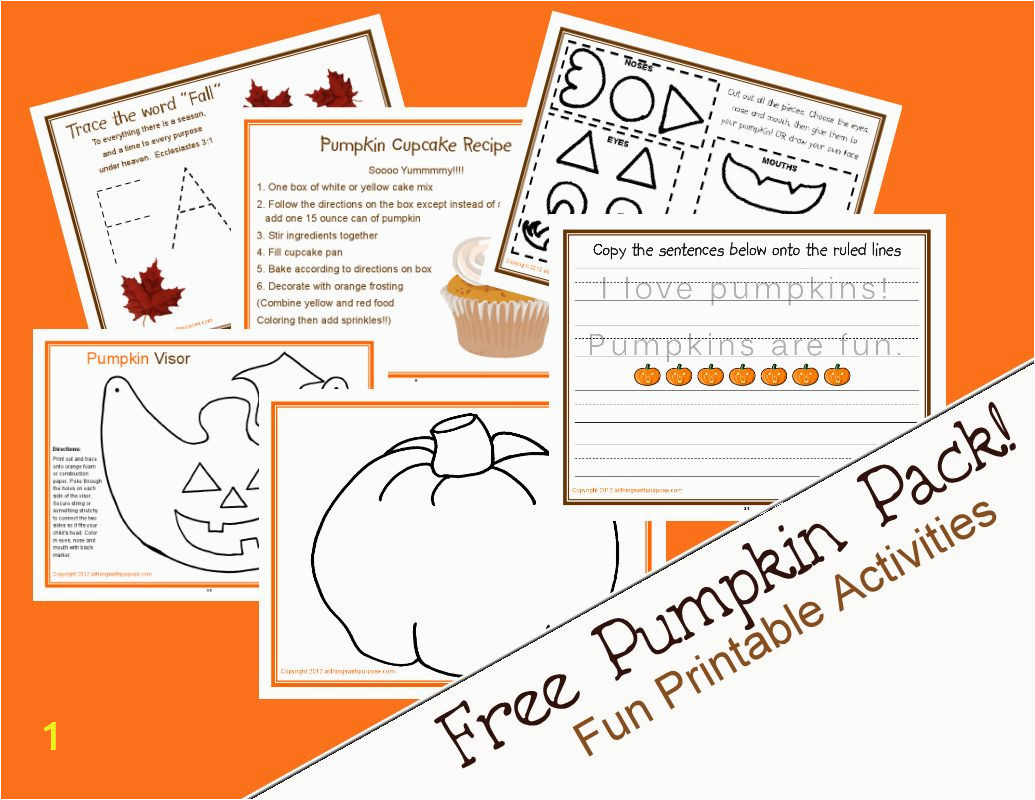 Preschool Pumpkin Coloring Pages Pumpkin Activity Pack