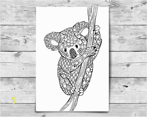 Prince Fluff Coloring Pages Adult Coloring Page Koala Printable Colouring Page