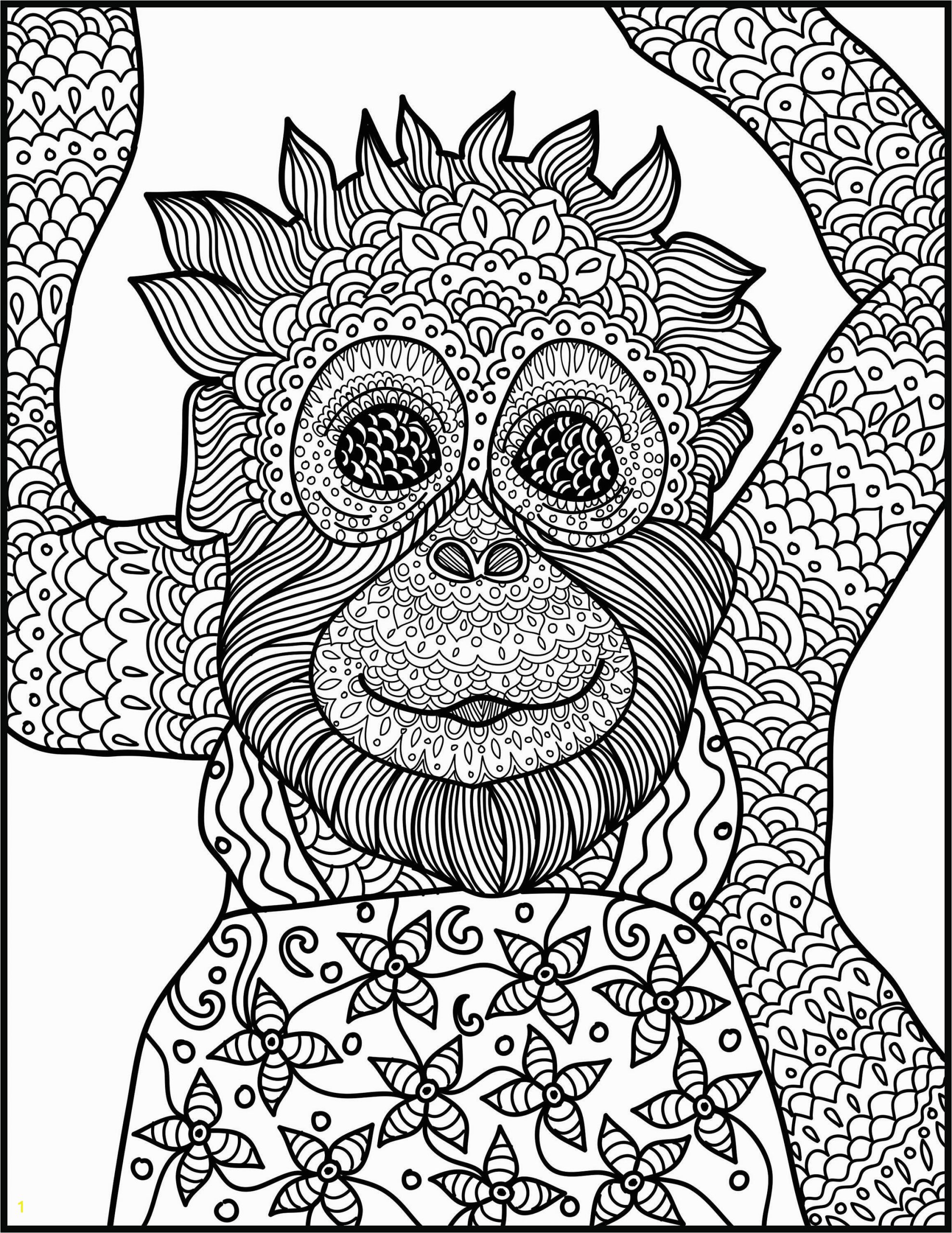 Print Off Coloring Pages for Adults Animal Coloring Page Monkey Printable Adult Coloring Page