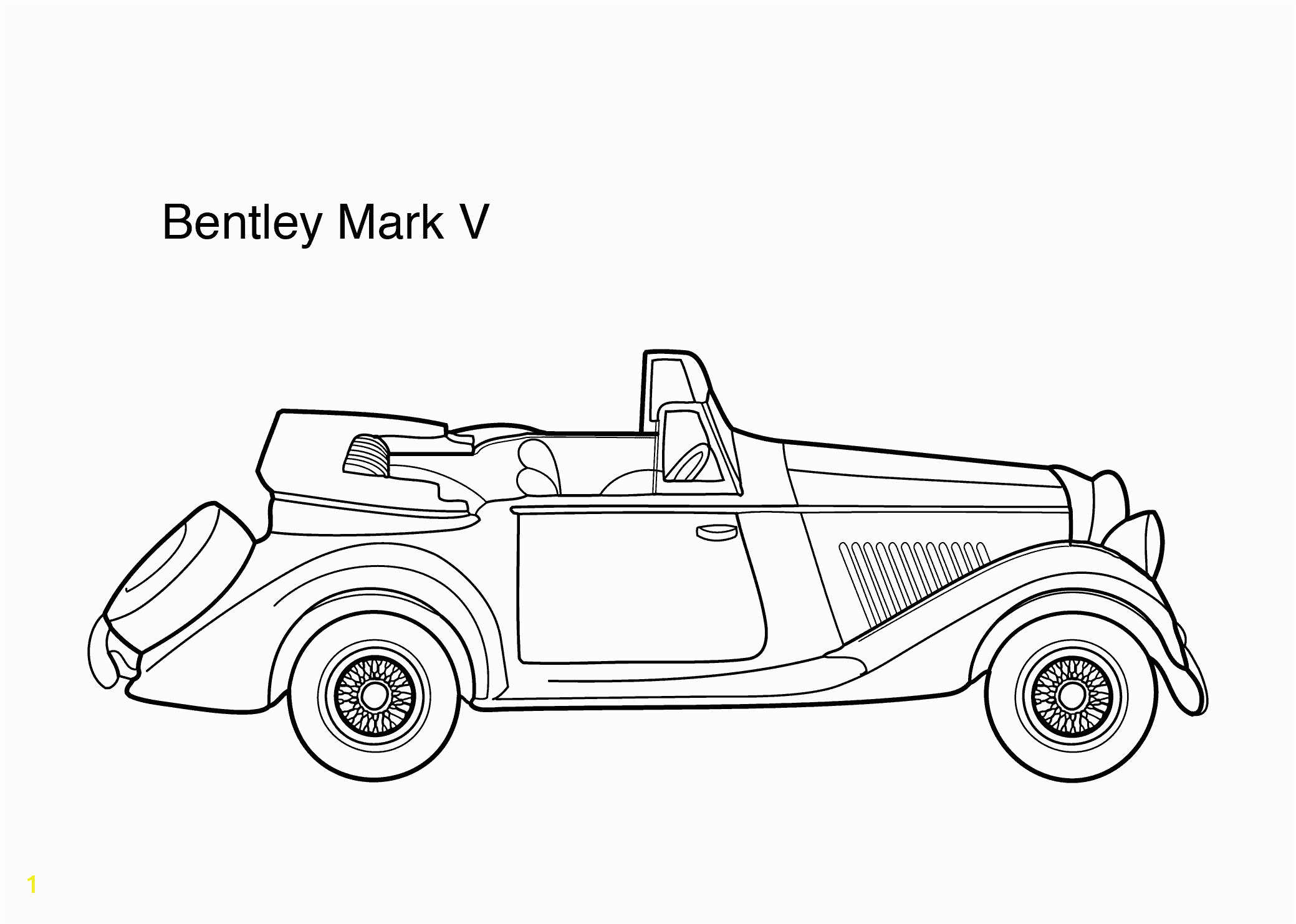 Printable Car Coloring Pages Super Car Bentley Mark 5 Coloring Page for Kids Printable