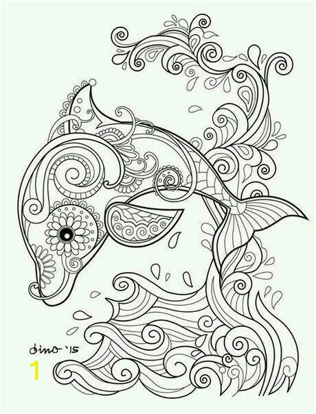 Printable Coloring Pages Dolphin Coloring Detailed