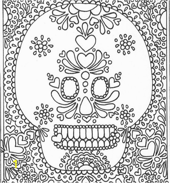 Printable Day Of the Dead Coloring Pages Day Of the Dead Printable Sugar Skull Adult Coloring Page
