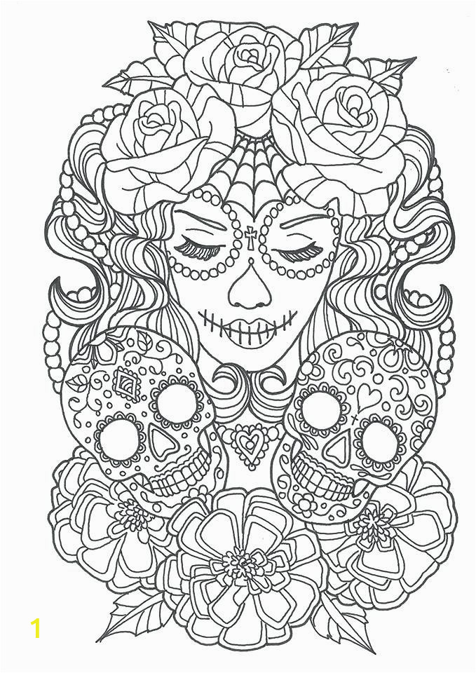 Printable Halloween Adult Coloring Pages Cool Sugar Skull Coloring Pages Ideas