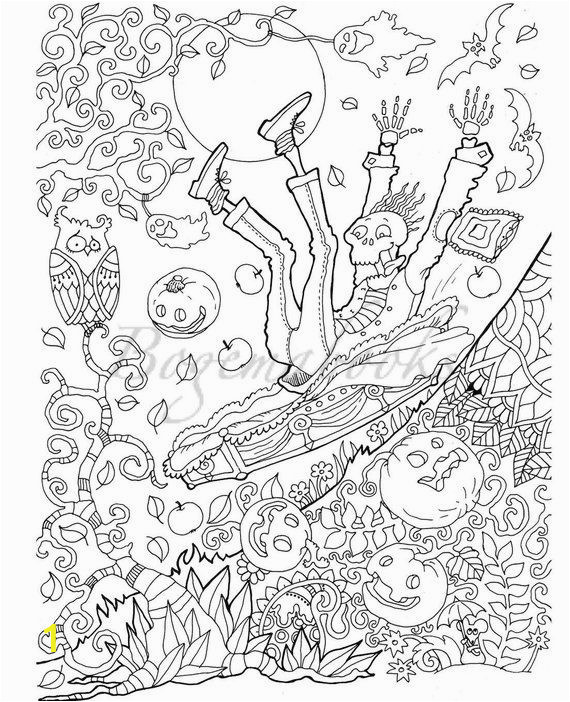 Printable Halloween Adult Coloring Pages Halloween Adult Coloring Book Pdf Coloring Pages Digital