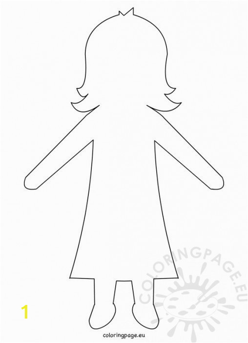 girl paper doll template 508x702
