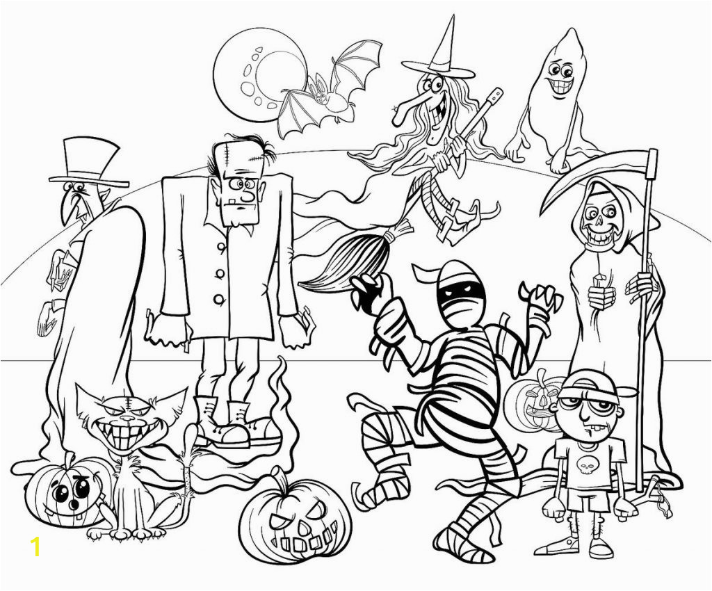 halloweenoloring pages free spooky printableute for adults and teens kids 1024x850