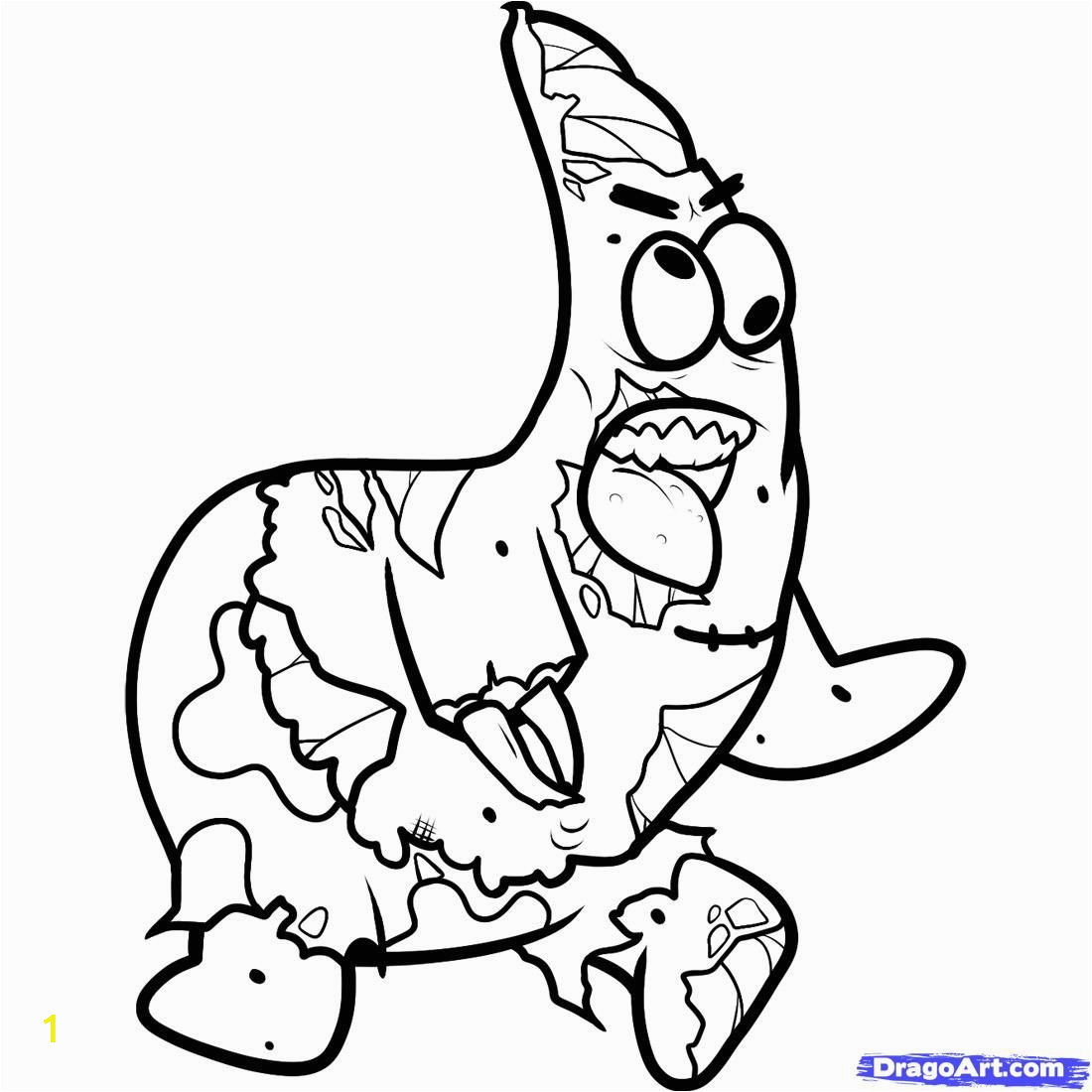 Printable Zombie Coloring Pages 11 Pics Of Easy Zombie Coloring Page Zombie Spongebob