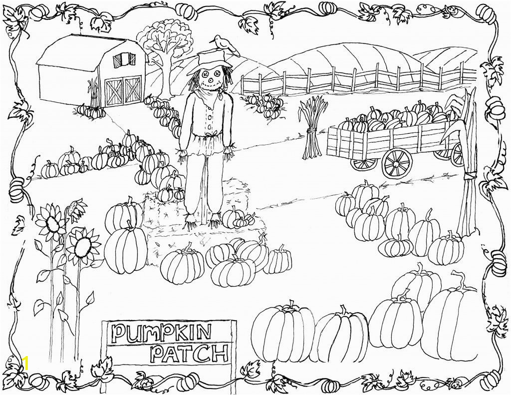 Pumpkin Patch Coloring Pages Preschool Pumpkin Patch Coloring Page Printable