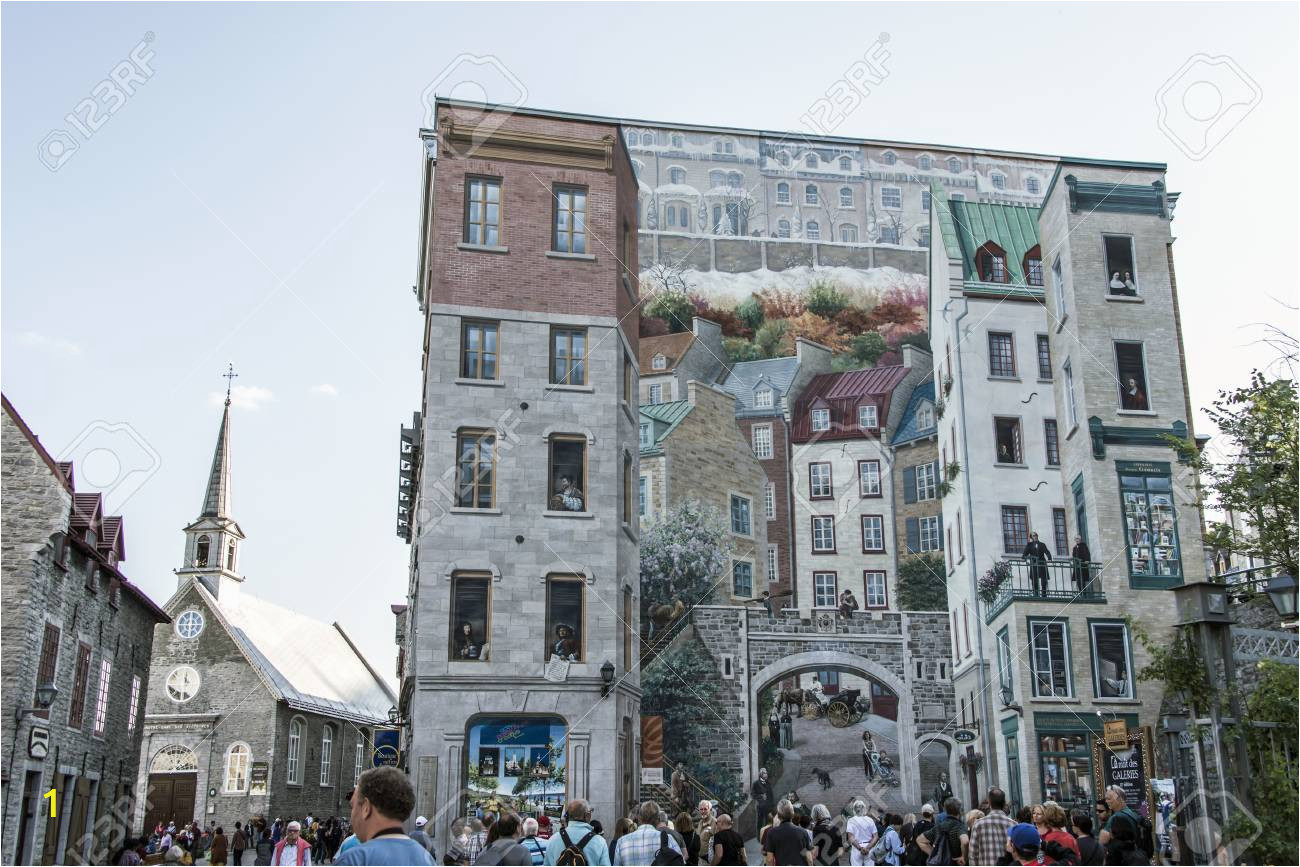 Quebec City Wall Mural Quebec Canada 13 09 2017 Fresco Fresque Quebecois Painting Art