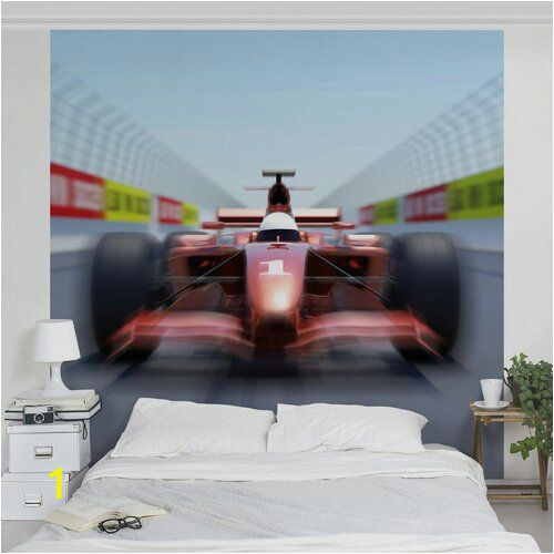 Racing Car Wall Mural Racing Car 1 92m X 1 92m Textured Matte Peel & Stick Wall