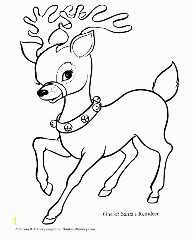 Reindeer Christmas Coloring Pages Santa S Reindeer Page Santa S Reindeer with Sleigh Bells