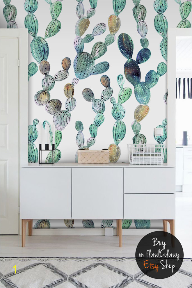 Removable Wall Mural Self Adhesive Large Wallpaper Awesome Cactus Wallpaper Metallic Look Cactus Decal Peel and Stick Removable Wallpaper Wall Mural 41 sold by Lovecoloray