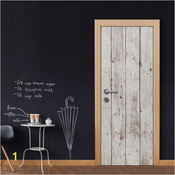 Removable Wall Mural Stickers Door Wall Mural Wallpaper Stickers White Grey Wooden Gate Vinyl Removable Decals for Home Room Decoration Cheap Wall Sticker Cheap Wall Stickers From