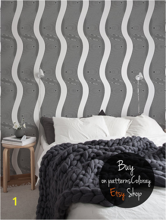 Removable Wall Murals Wallpaper Op Art Wallpaper Black and White Optical Illusion Wall