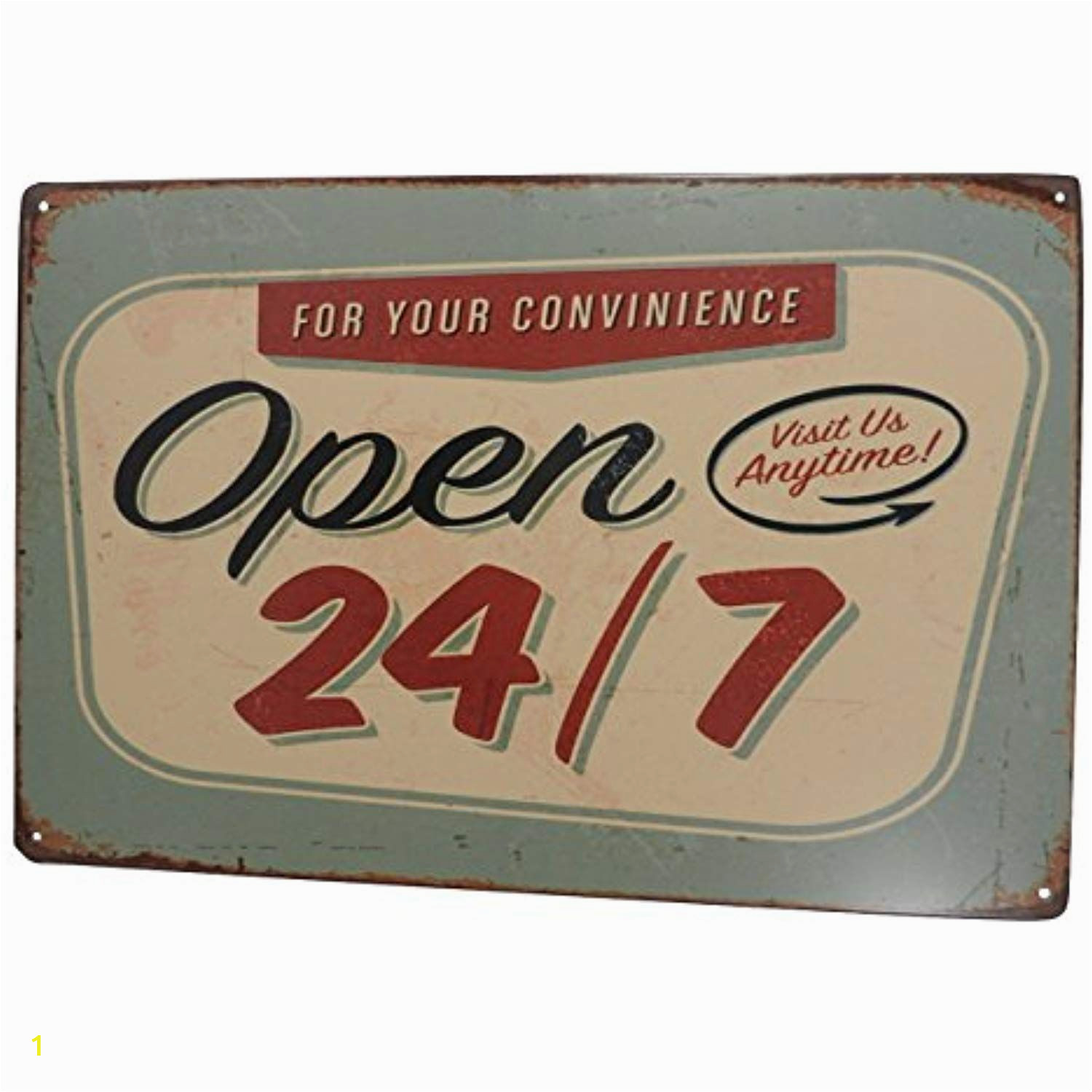 Retro Diner Wall Murals Open 24 7 Funny Tin Sign Bar Pub Garage Diner Cafe Home Wall
