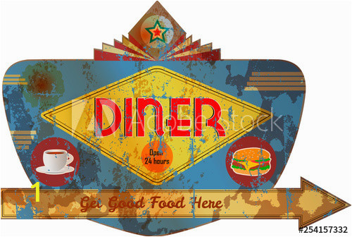 Retro Diner Wall Murals Route 66 Wall Art Metal Signs Posters Prints and