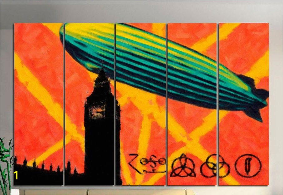 Rock N Roll Wall Murals Rock N Roll Canvas Art Canvas Painting Led Zeppelin Wall