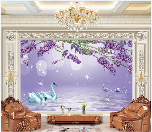 Romantic Bedroom Wall Murals 3d Wallpaper Custom Murals Wallpapers 3d Purple Romantic Flower Living Room Mural Tv Background Wall Decorative Painting Hd Widescreen