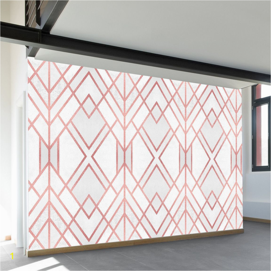 Rose Metal Wall Mural Rose Gold Geo Wall Mural Products