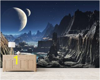 Sci Fi Wall Murals Moonlit Alien Valley Canyon Wallpaper Mural Wallpaper Wall