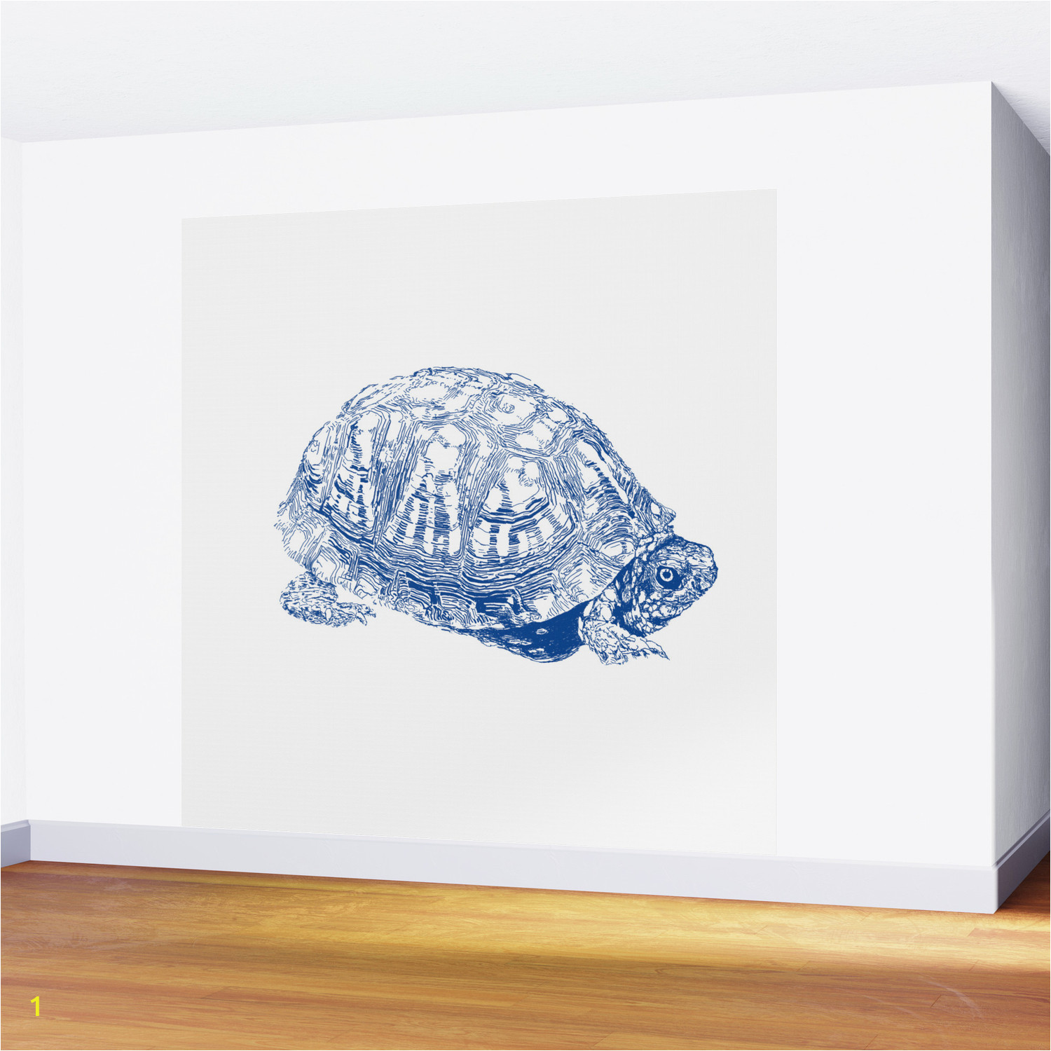 box turtle drawing blue wall murals