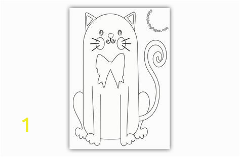 Self Esteem Coloring Pages Happy Cat with Bow Tie Coloring Page