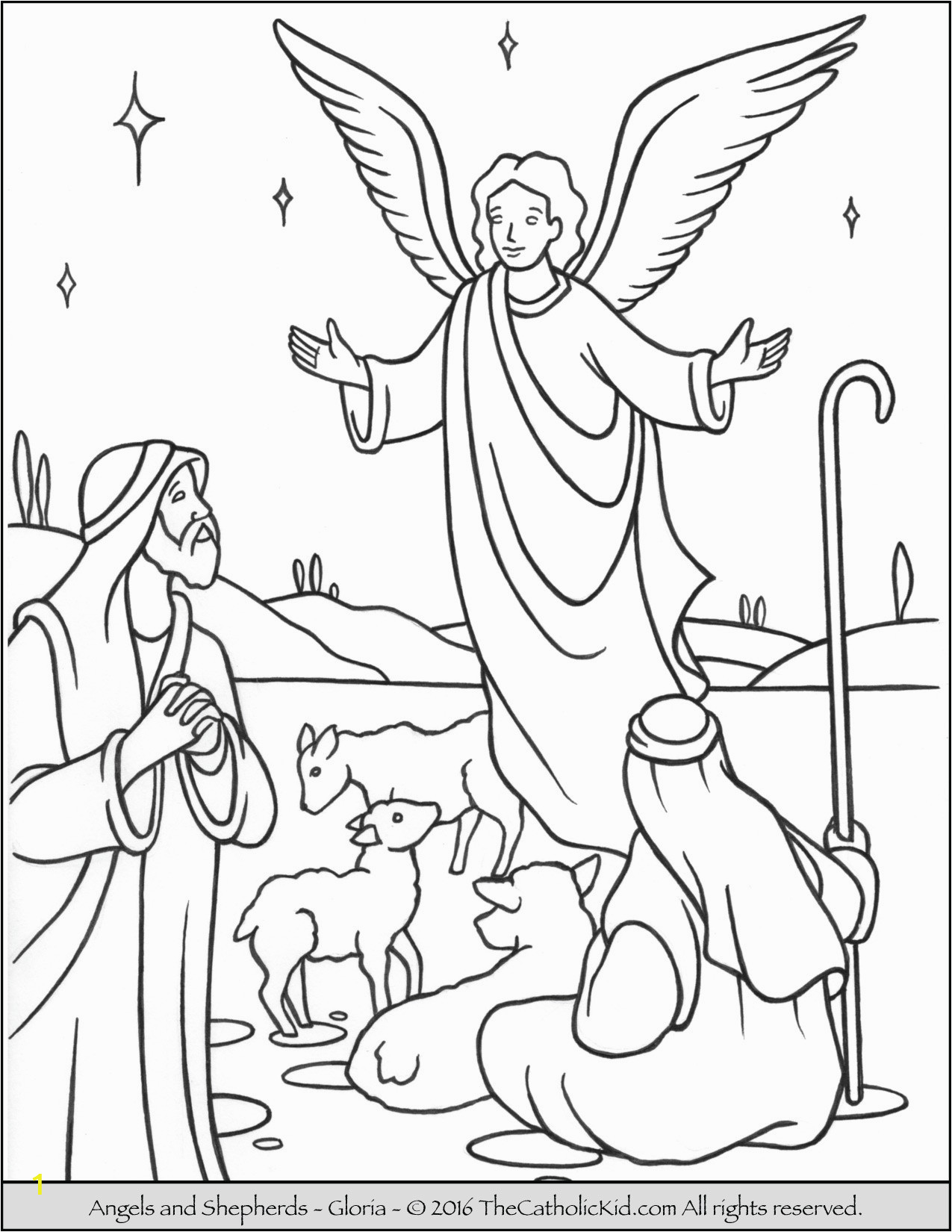 Shepherds and Angels Coloring Page | divyajanani.org