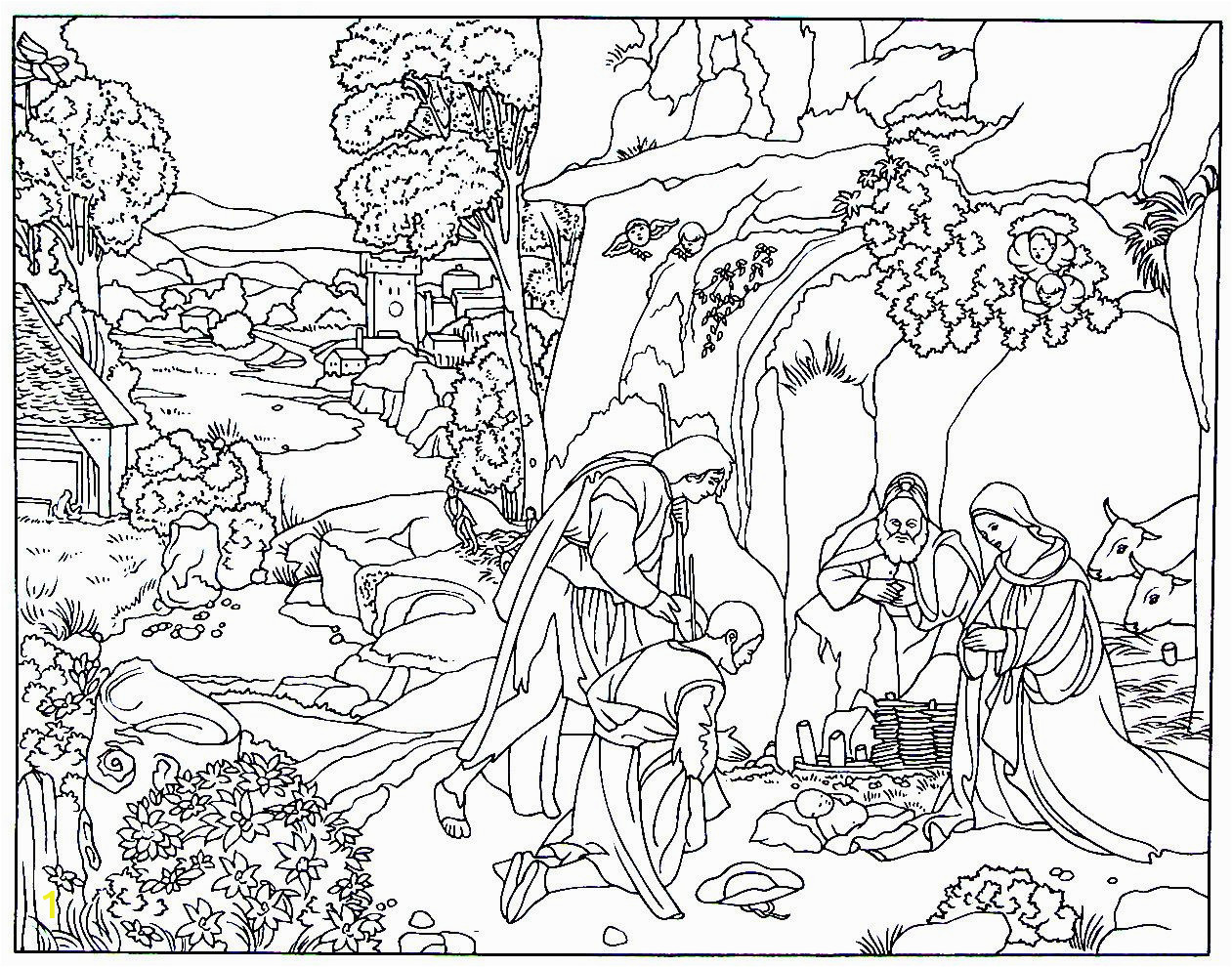 Shepherds and Angels Coloring Page the Adoration Of the Shepherds Renaissance Painting by