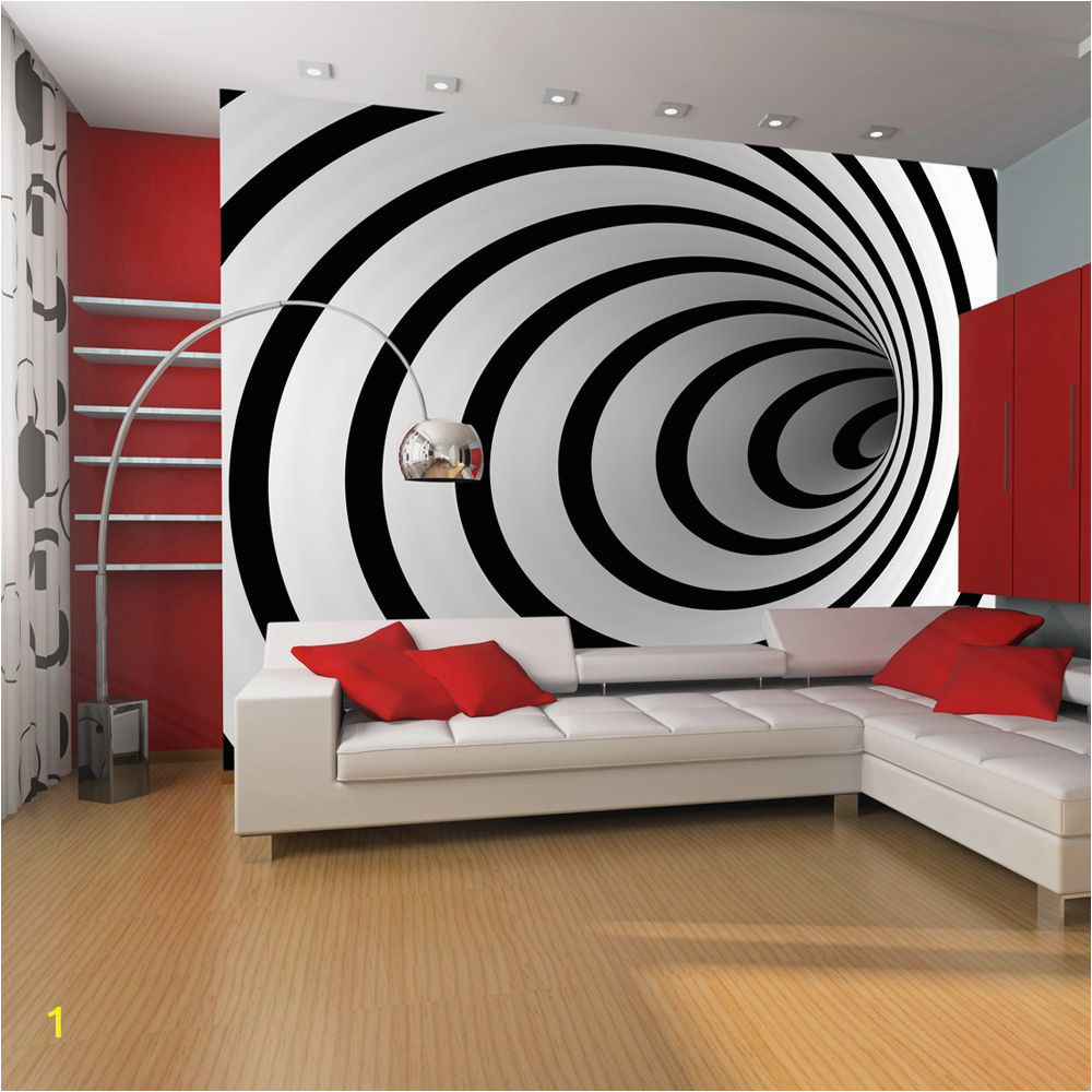 Simple Outdoor Wall Murals Fototapeta Black and White 3d Tunnel RozmÄry Å¡­Åka X