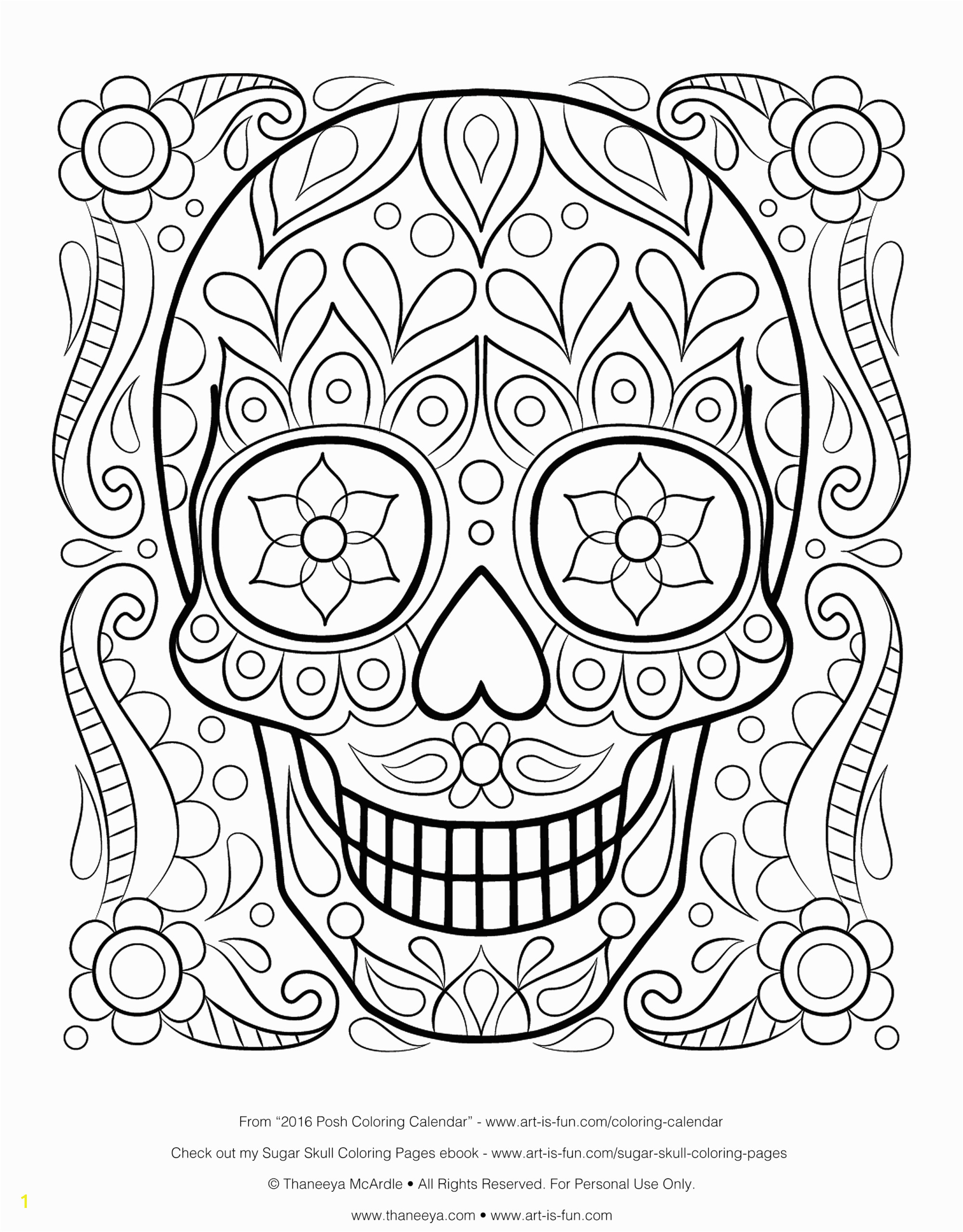 coloring book printable pages free skull for adults kids teenss scaled