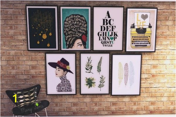 Sims 3 Wall Murals Decor Black Le Paintings Recolors From Mony Sims • Sims 4