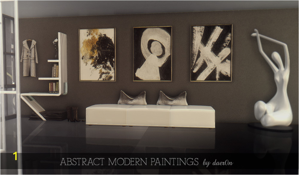Sims 3 Wall Murals Ts4 Abstract Modern Paintings by Daer