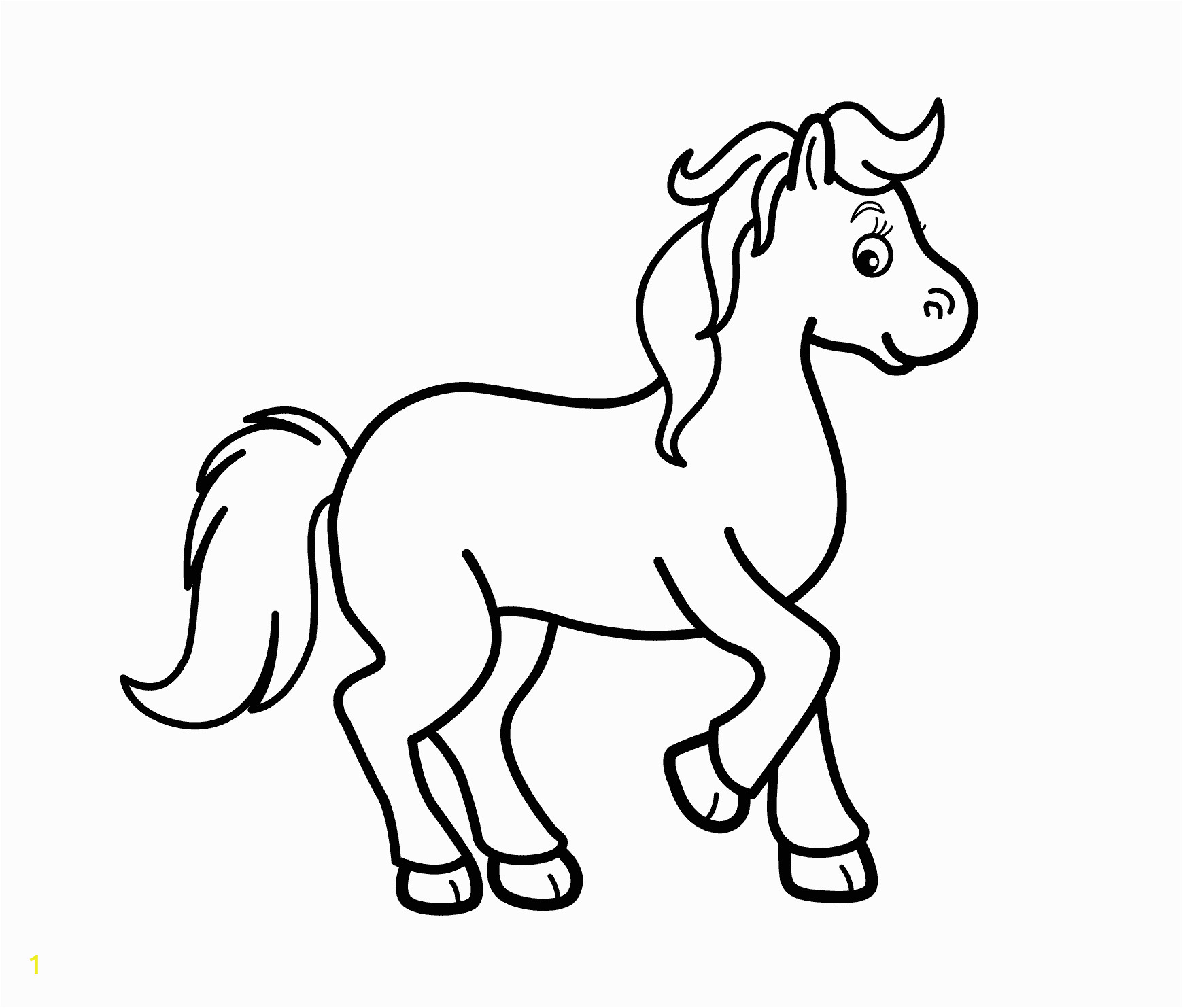 Small Horse Coloring Pages Little Horse Cartoon Animals Coloring Pages for Kids