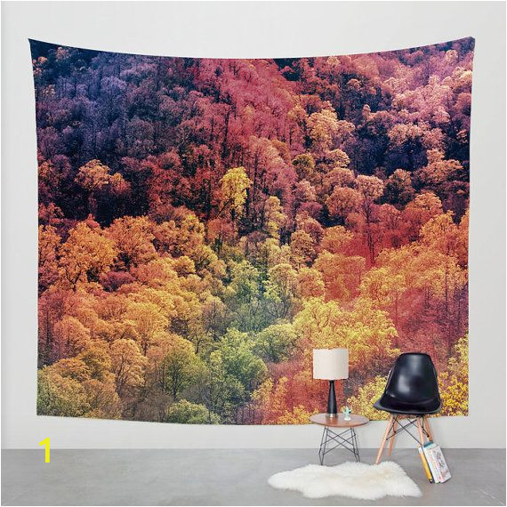 Smoky Mountain Wall Murals Autumn Leaves Wall Tapestry Surreal Wall Art Fall Colors