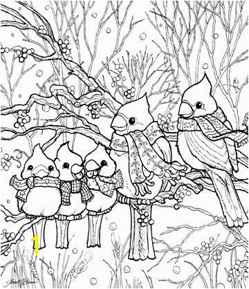 Snow Coloring Pages for toddlers Birds In Winter Snow